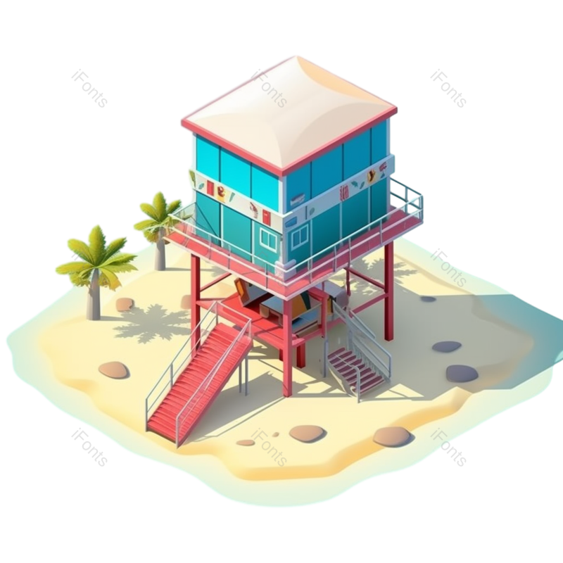 蓝色背景图片,海洋元素,度假PNG,椅子免抠素材